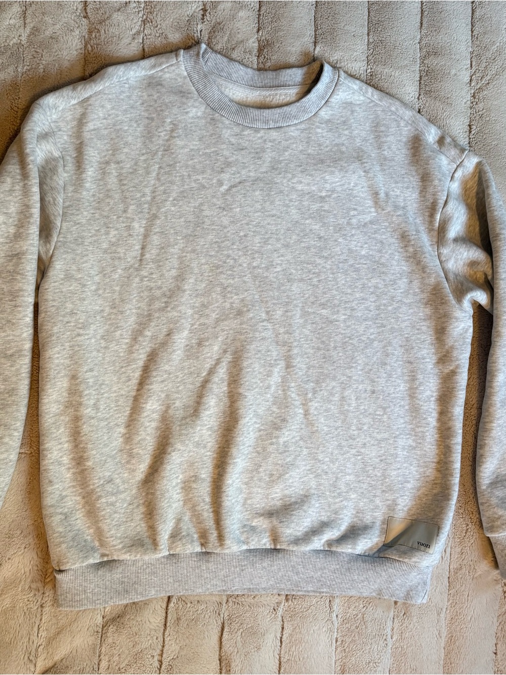 Vuori Restore Oversized Crew 2.0, Light Heather Grey, Size Small